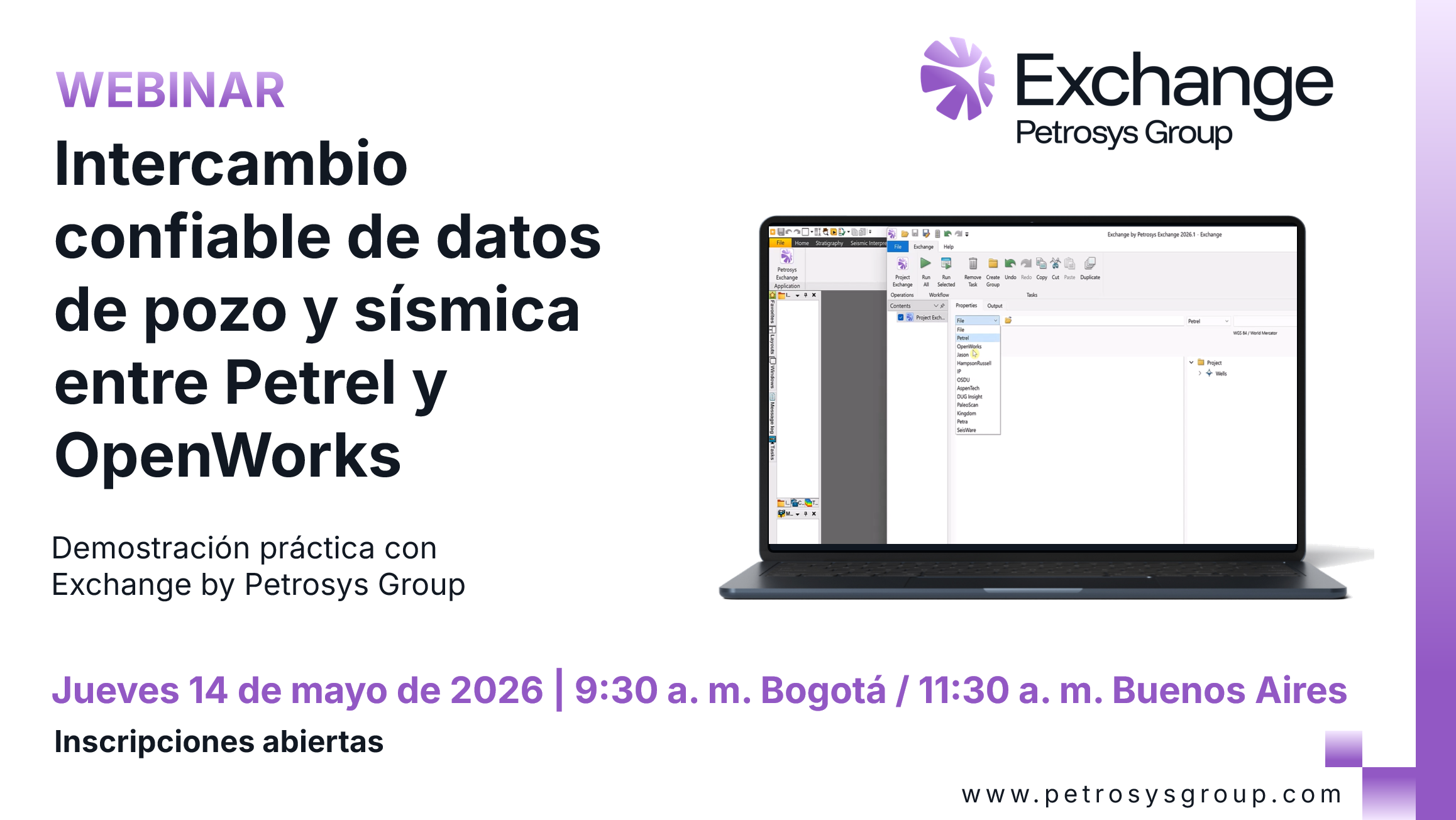 Webinar: intercambio de datos entre Petrel y OpenWorks